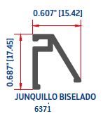 JUNQUILLO BISELADO PUERTA PESADA DE 6.10 MTS DE LARGO